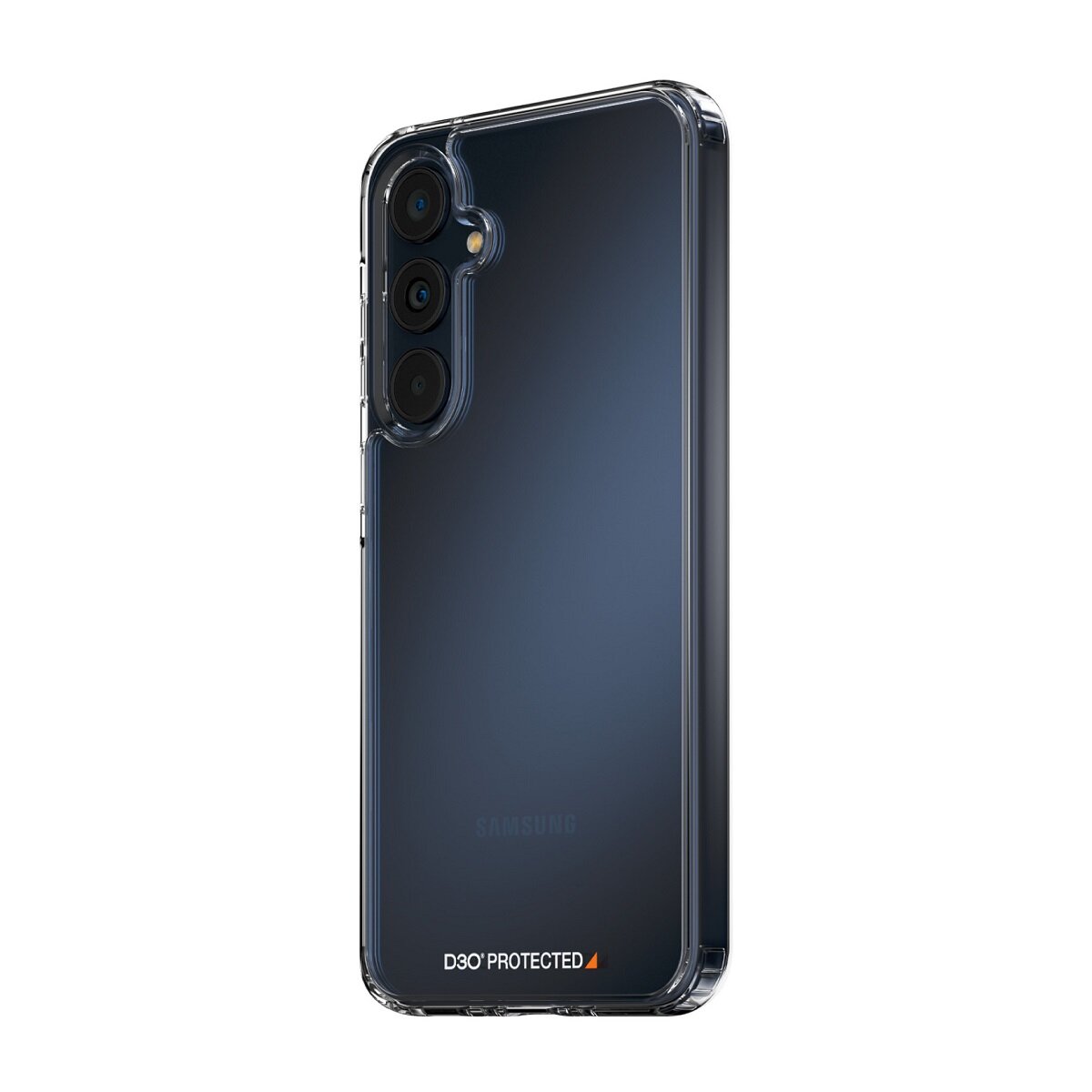 Etui PanzerGlass HardCase Galaxy A35 5G nałożone na telefon pod skosem