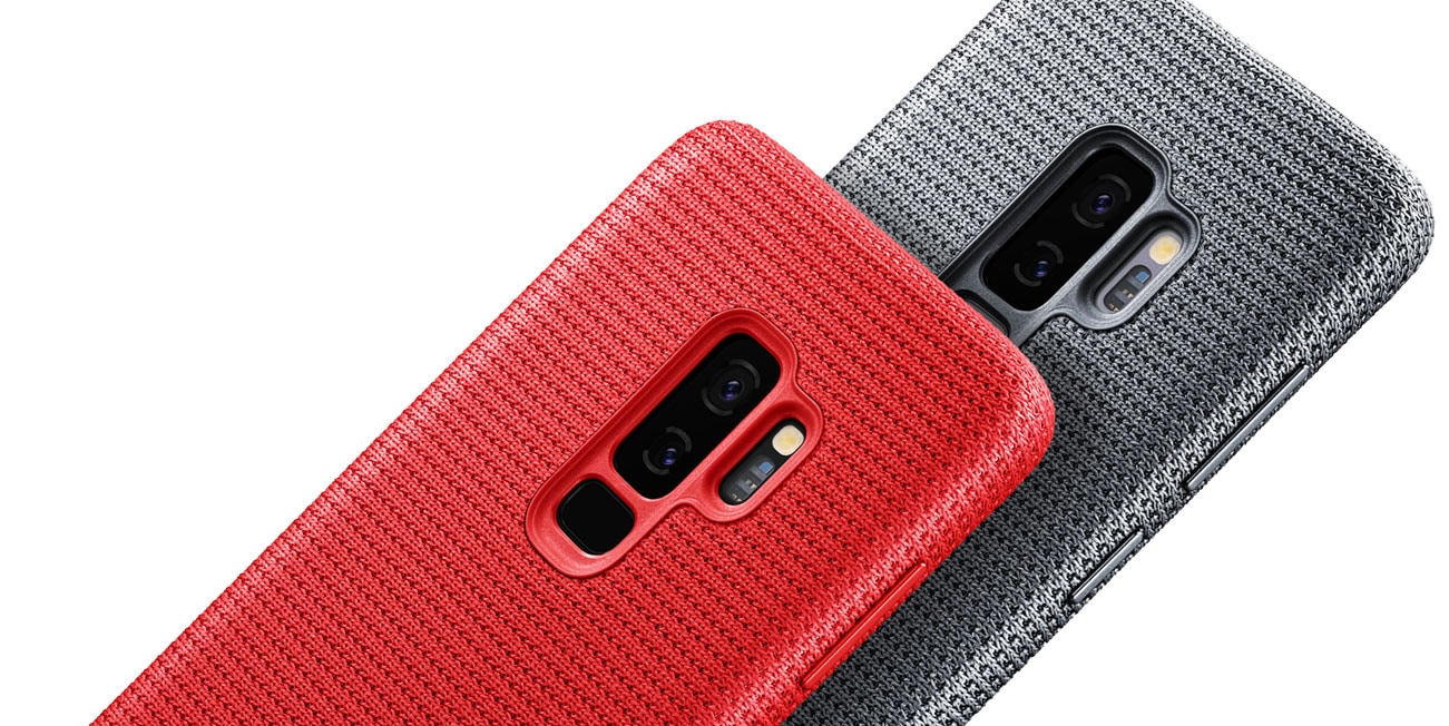 Etui Samsung Hyperknit Cover S9+ widok na tył etui, zaprezentowane dwie wersje kolorystyczne