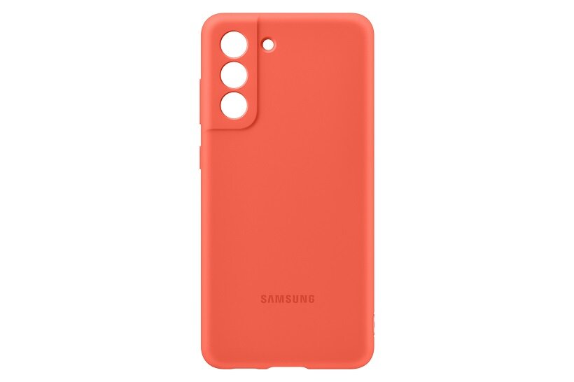 Etui Samsung Silicone Cover EF-PG990TPEGWW do Galaxy S21 FE 5G Pomarańczowe z tyłu