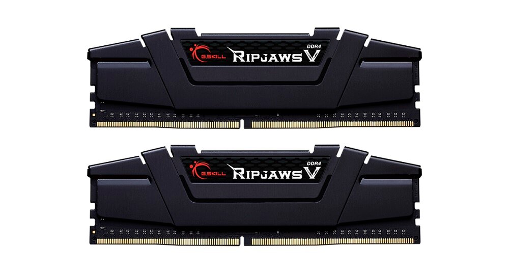 Pamięć RAM G.Skill Ripjaws V F4-4000C18D-64GVK widok na dwa moduły od frontu