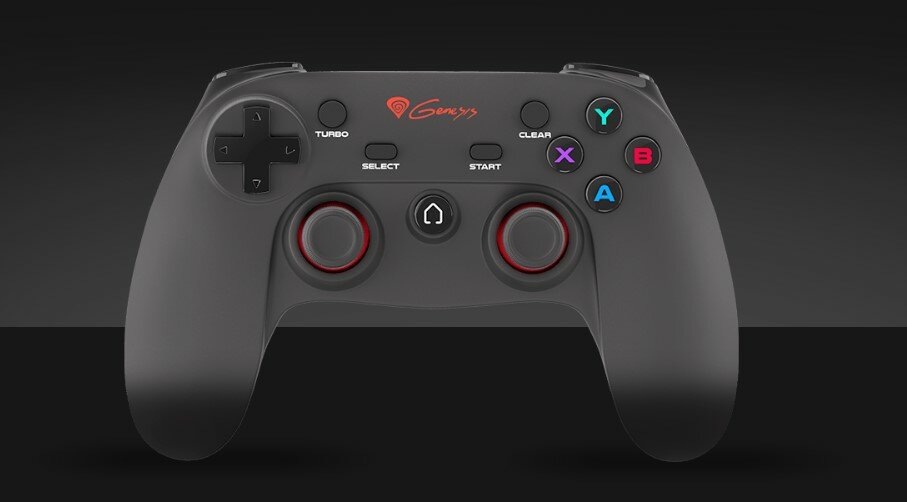 Gamepad Genesis Mangan PV65 NJG-0739 pad na ciemnym tle