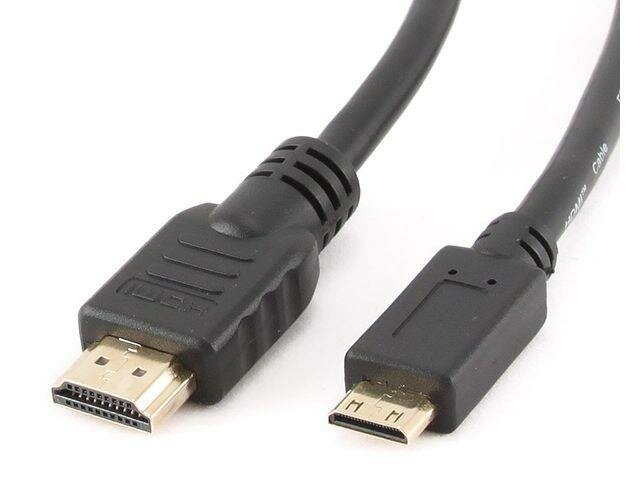 Kabel HDMI - Mini HDMI Gembrid 1.8m - 2 wtyki na białym tle