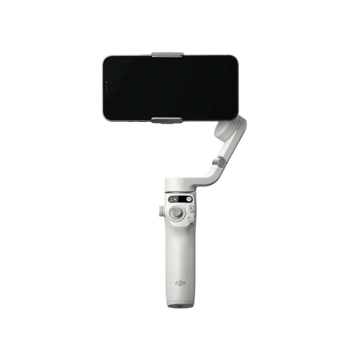 Gimbal DJI Osmo Mobile 6 szary frontem z zamocowanym telefonem