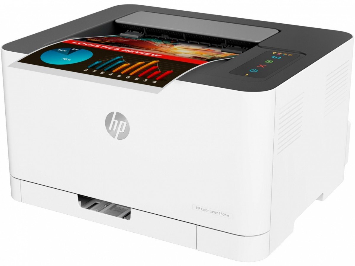 Drukarka HP Color Laser 150nw pod skosem