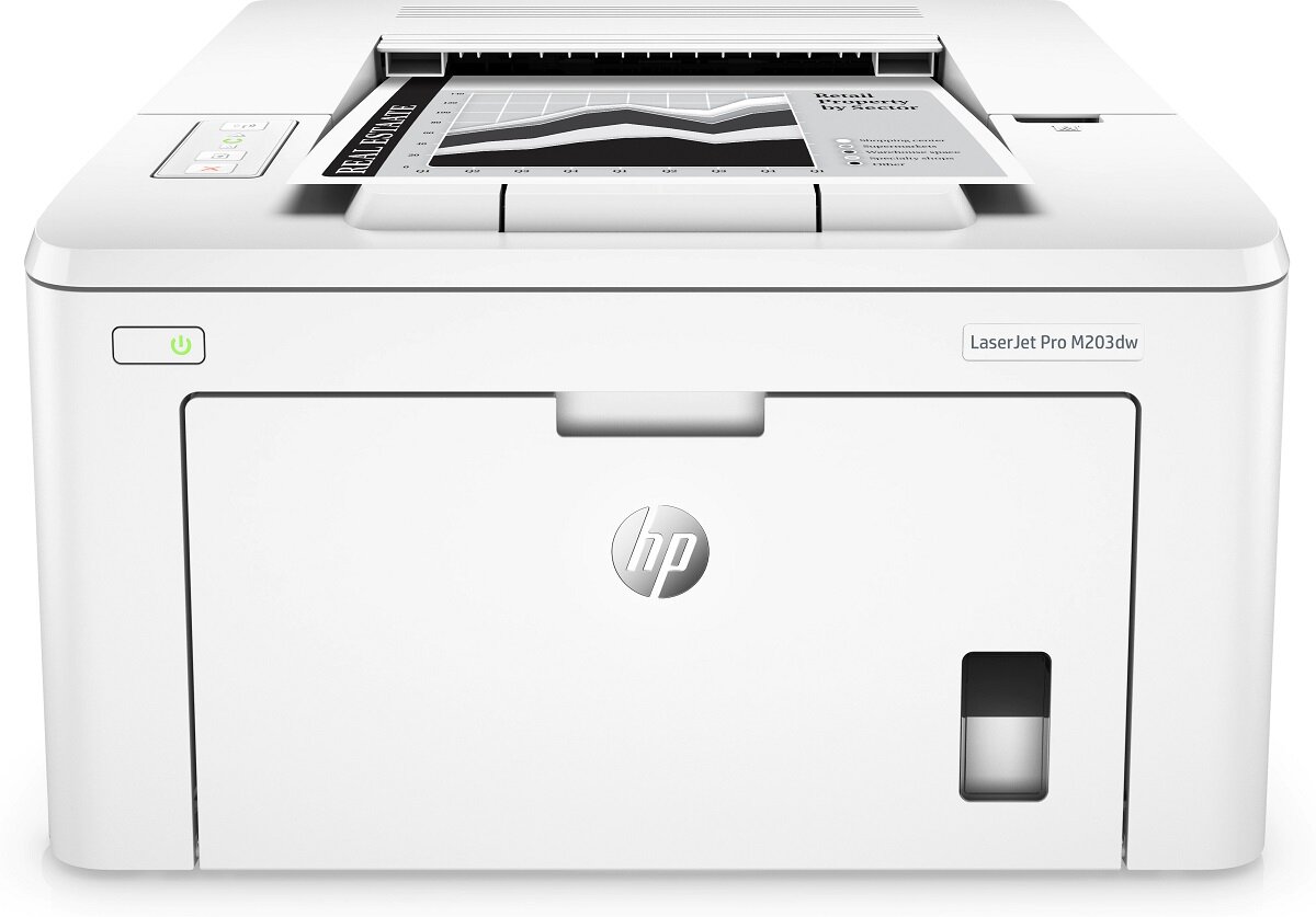 Drukarka HP LaserJet Pro M203dw laserowa od frontu