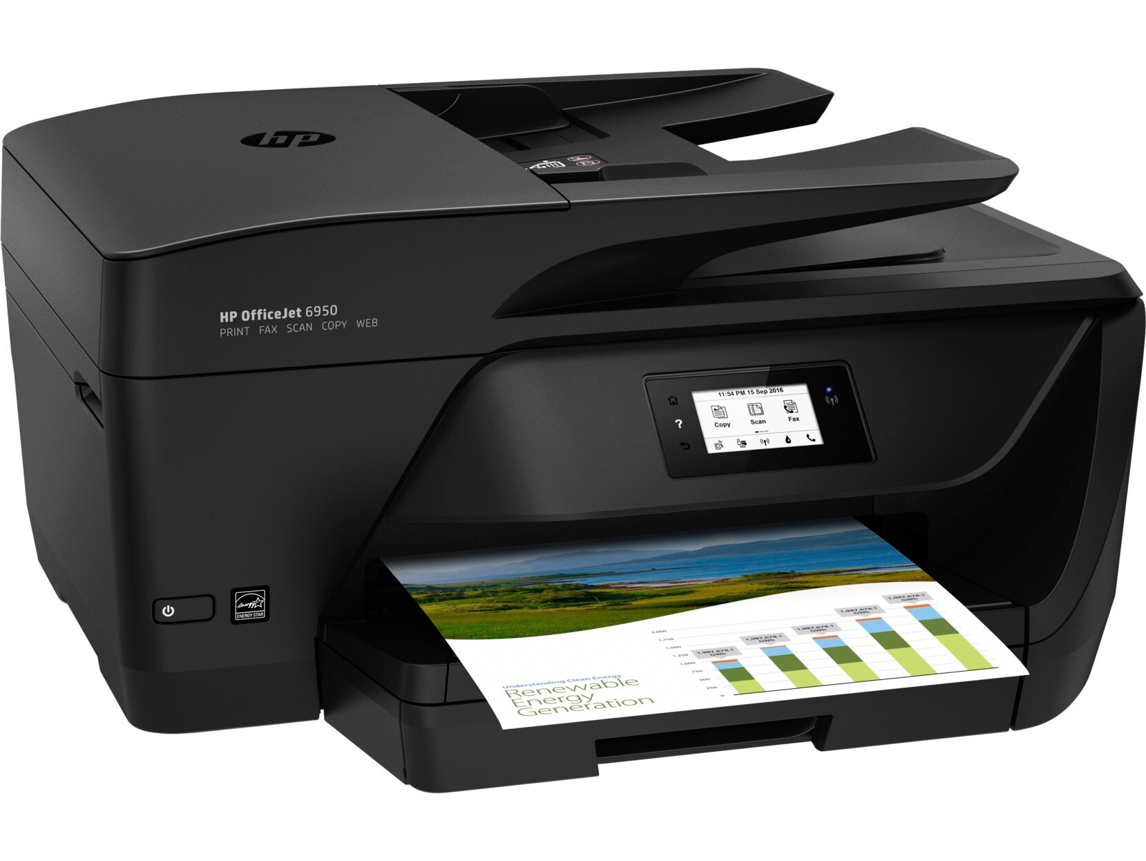 Urządzenie wielofunkcyjne HP OfficeJet Pro 6950 P4C78A InstantInk widok na przód od lewej strony