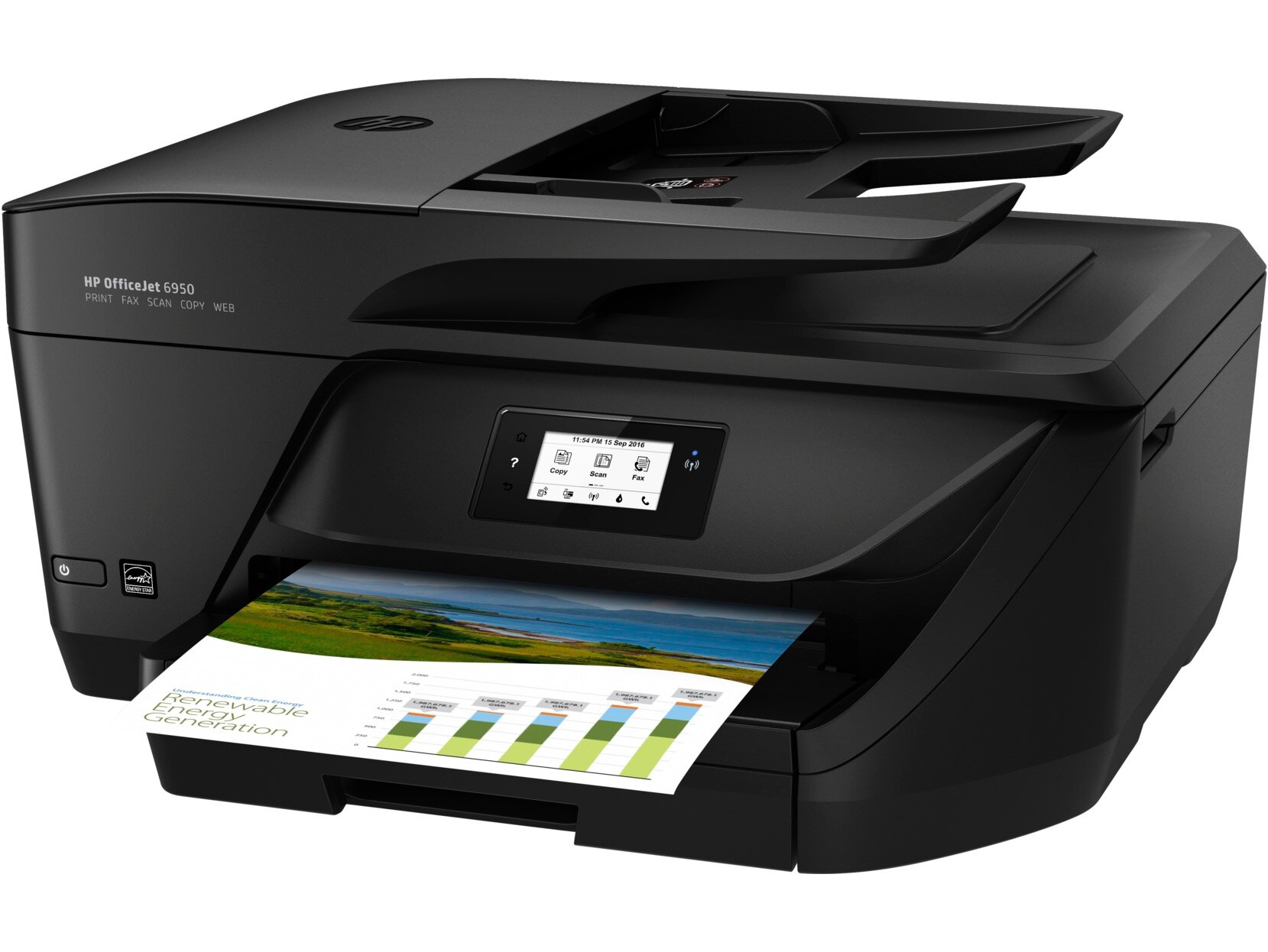 Urządzenie wielofunkcyjne HP OfficeJet Pro 6950 P4C78A InstantInk widok na przód od prawej strony