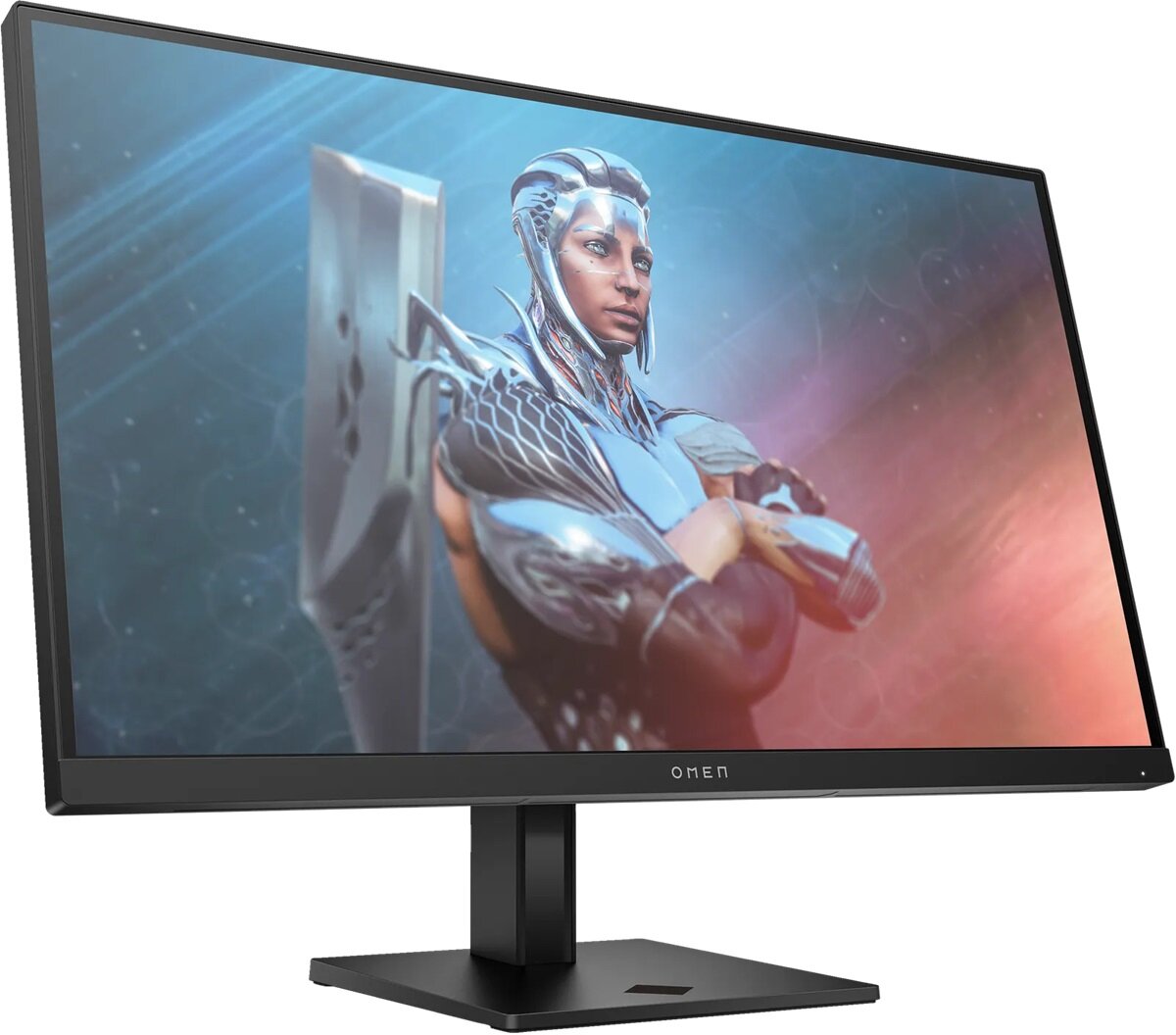 Monitor HP Omen FHD 165 Hz 27-calowy po skosie w trakcie wyświetlania gry