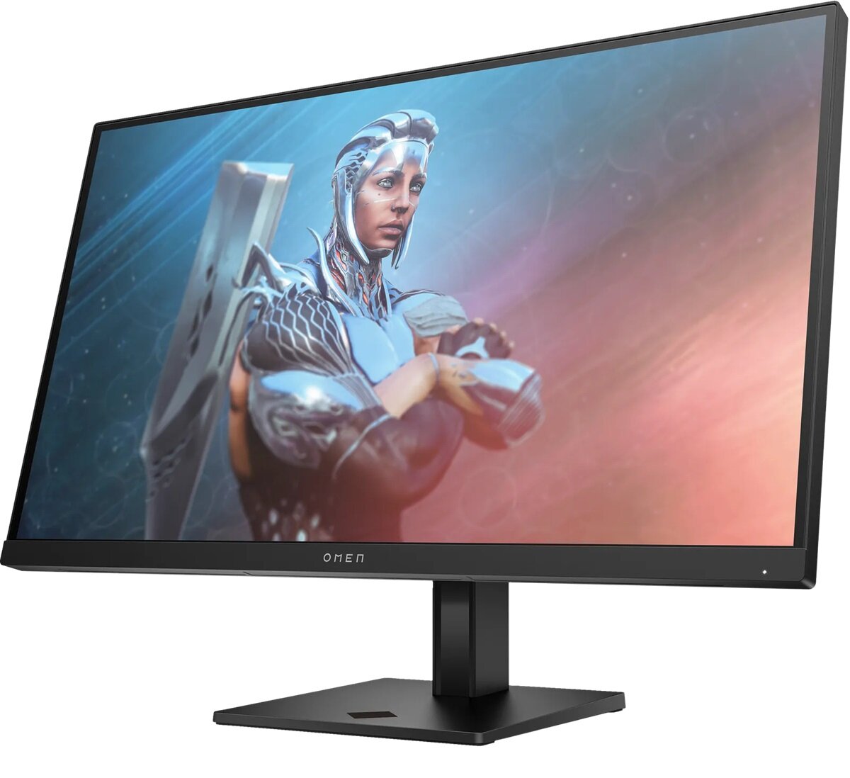 Monitor HP Omen FHD 165 Hz 27-calowy po skosie w trakcie wyświetlania gry