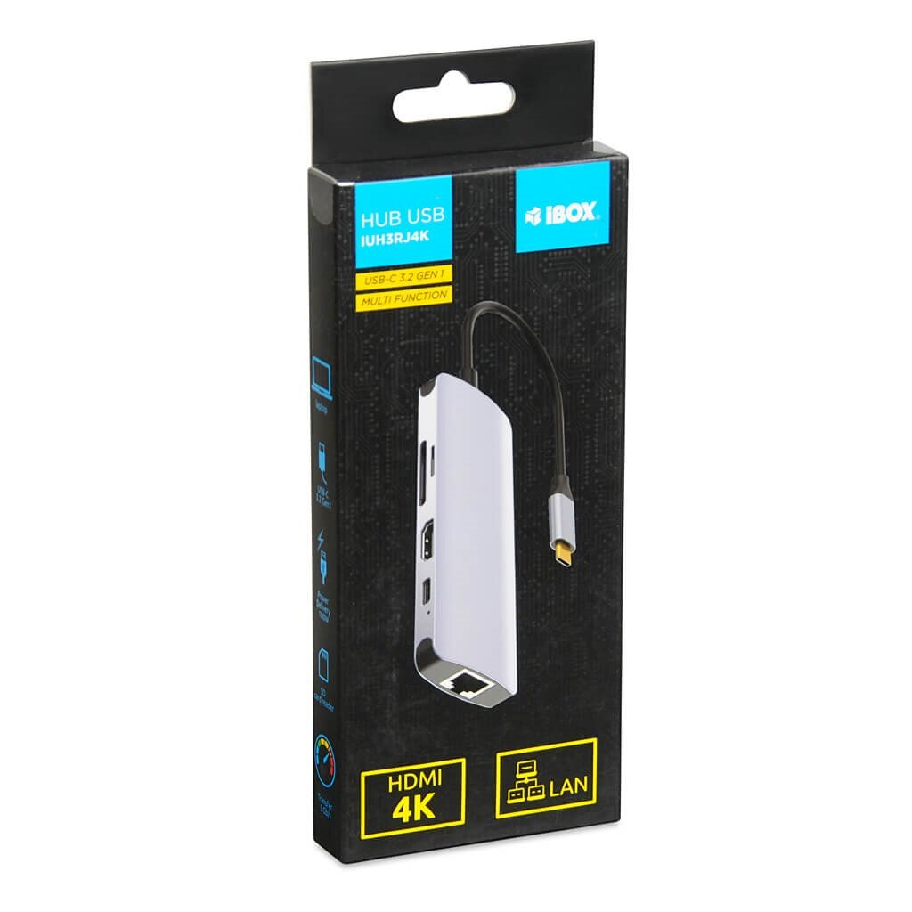 Hub USB iBOX IUH3RJ4K USB 3.2 widok opakowania