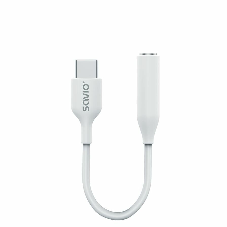 Adapter Savio AK-52 USB-C - Mini Jack od frontu