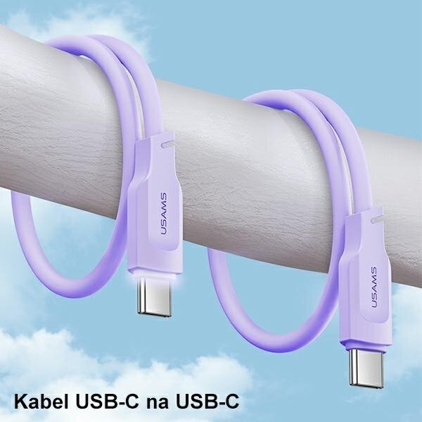 Kabel USB-C Usams SJ567USB01 czarny widok pod skosem