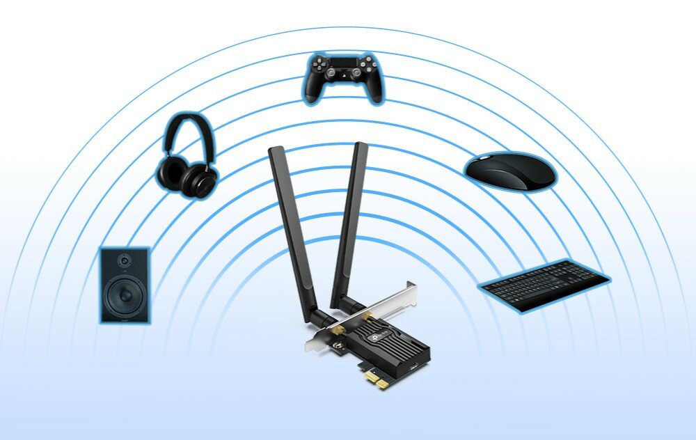 Karta sieciowa TP-Link Archer TX55E PCI-E połączenie bluetooth