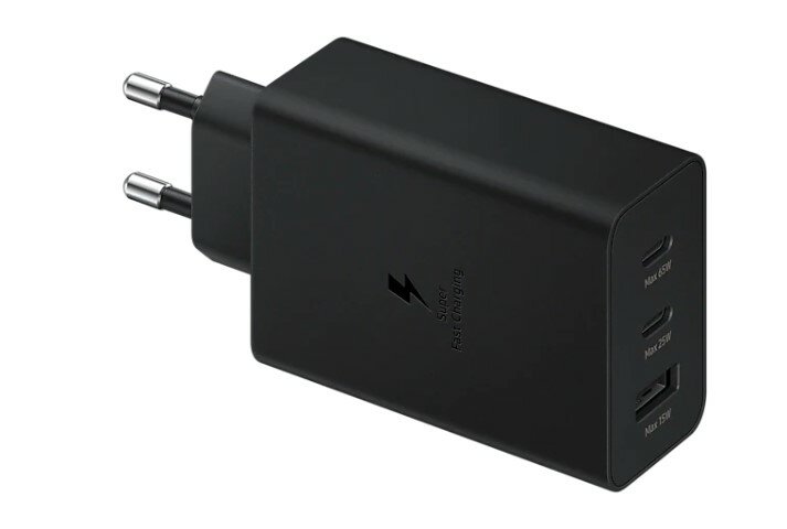 Ładowarka sieciowa Samsung EP-T6530NBEGEU (2x USB C, 1x USB A) pokazany interface