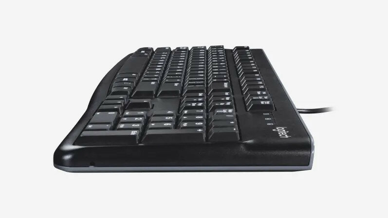 Klawiatura Logitech K120 widok od boku