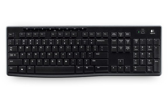 Klawiatura bezprzewodowa Logitech K270 920-003738 Czarna widok od góry