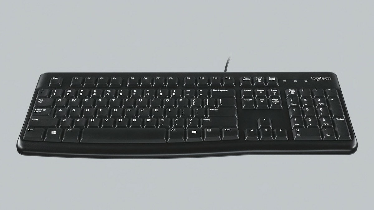 Klawiatura Logitech K120 widoczna od dołu