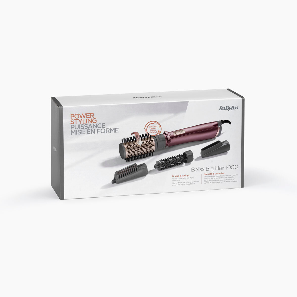 Suszarko-lokówka BaByliss Powerful Air Styling grafika przedstawia pudełko suszarko-lokówki