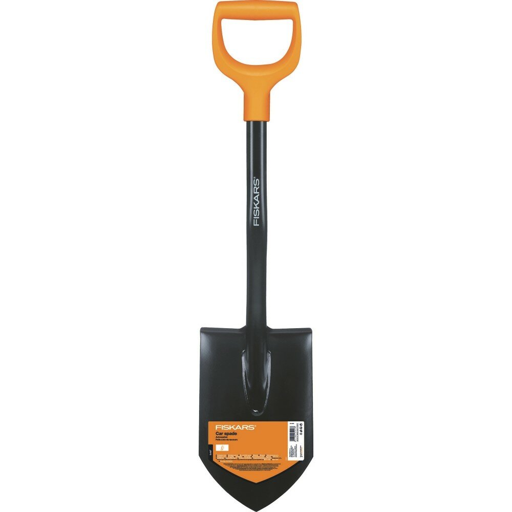 Łopata Fiskars Saperka Solid Czarno-pomarańczowa z tyłu