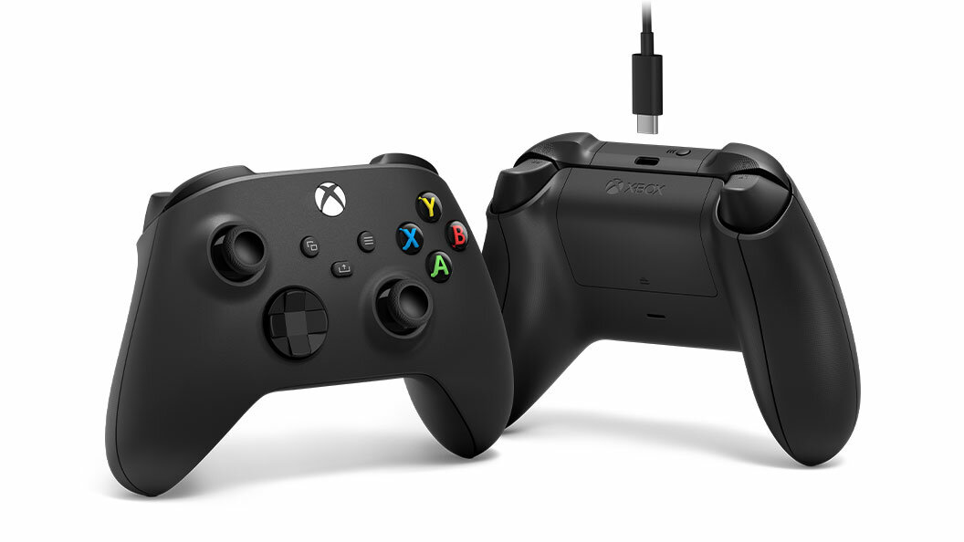 Kontroler Microsoft Wireless Controller Series X + USB-C® Cable frontem i tyłem