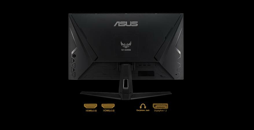 Monitor ASUS TUF Gaming VG289Q1A 28 4K 2xHDMI DP głośniki czarny widok na dostępne z tyłu monitora porty