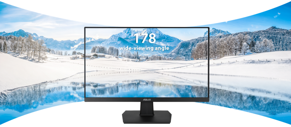 Monitor Asus VA247HE z obrazem gór