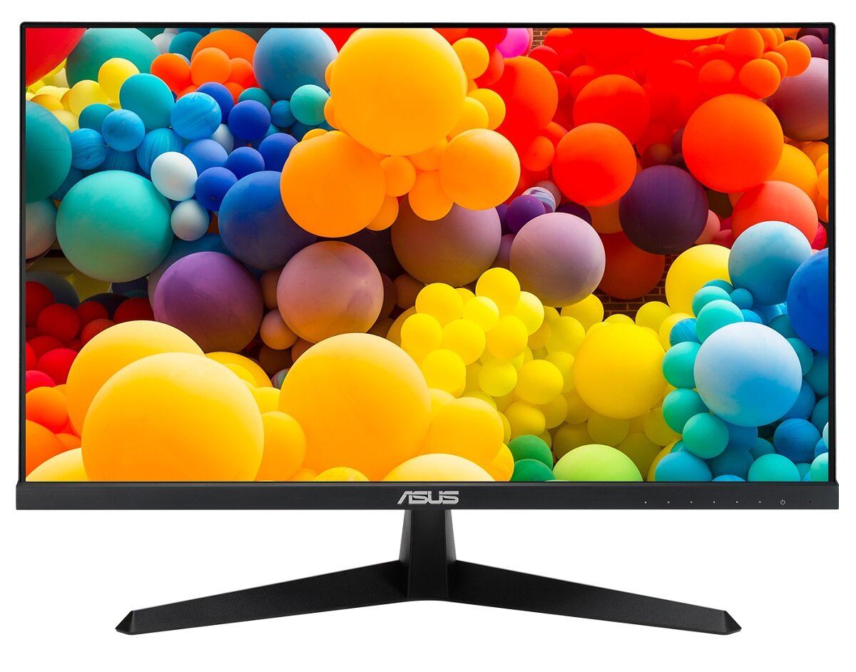 Monitor Asus VY249HGE IPS kolorowe balony na ekranie monitora