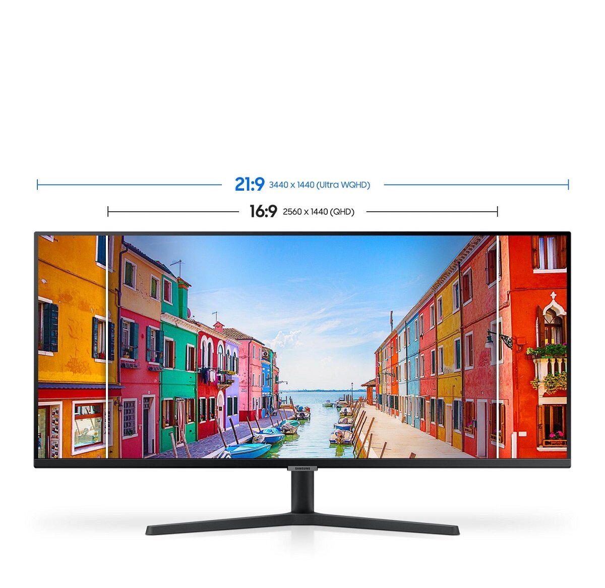 Monitor Samsung ViewFinity S5 LS34C500 34 100Hz porównanie rozdzielczości WQHD z QHD