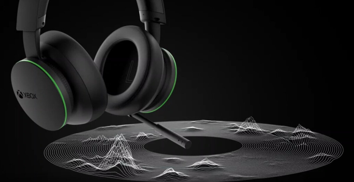 Zestaw słuchawkowy Microsoft Xbox Wireless Headset frontem oraz mikrofon