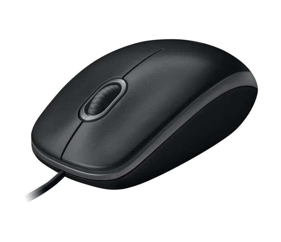 Mysz optyczna Logitech B100 (910-003357) na białym tle