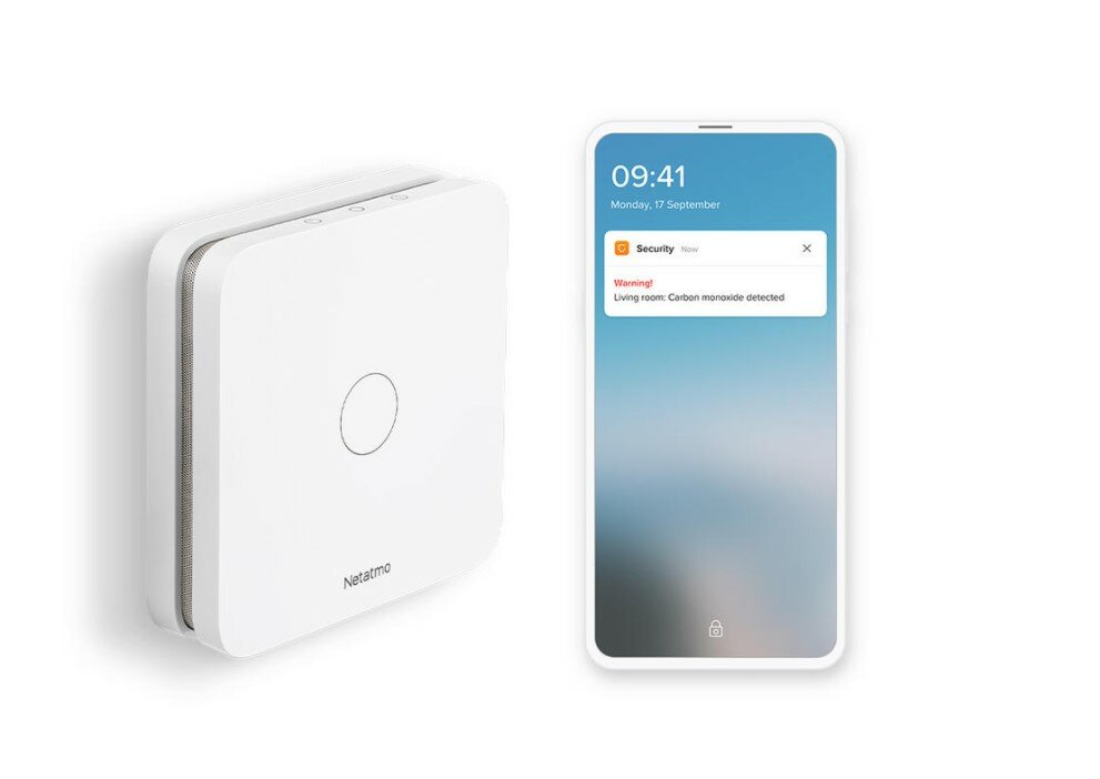 Inteligentny czujnik tlenku węgla Netatmo SMART CARBON MONOXIDE ALARM aplikacja mobilna