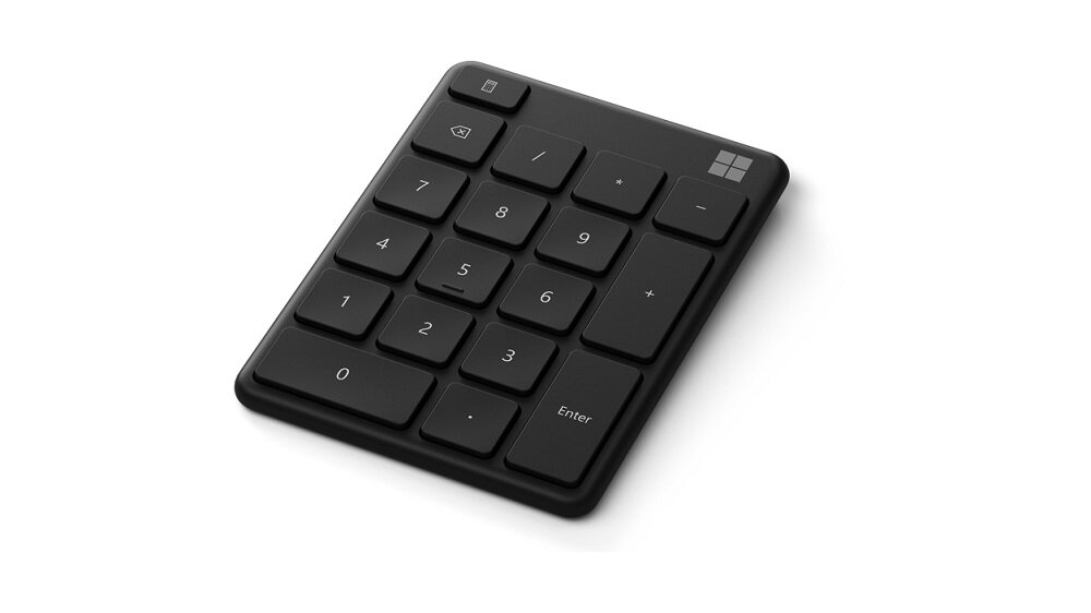 Klawiatura numeryczna Microsoft Number Pad 23O-00010 widok na klawiaturę pod skosem w prawo