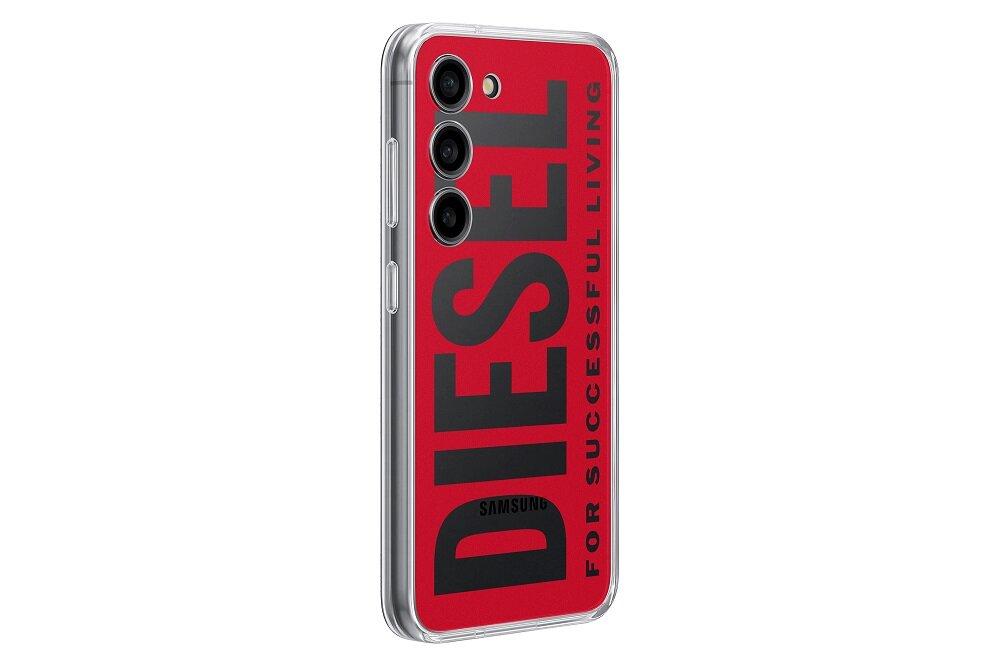 Etui Samsung Frame Case Diesel do Galaxy S23 widok pod skosem na etui na smartfonie