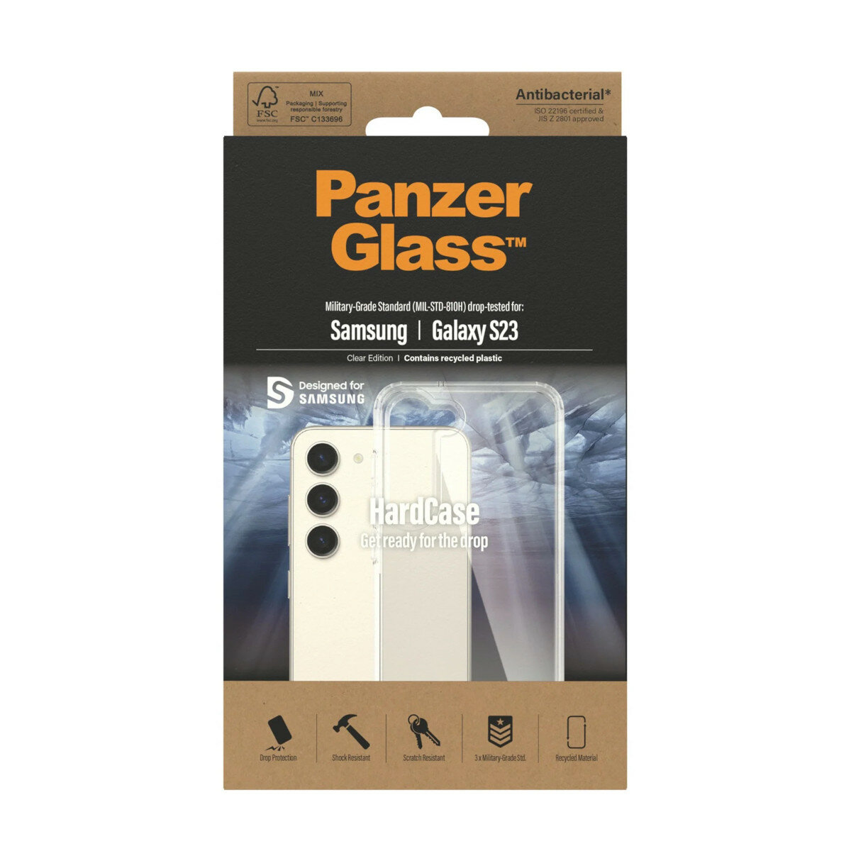 Etui PanzerGlass ClearCase do Samsung Galaxy S23 opakowanie frontem