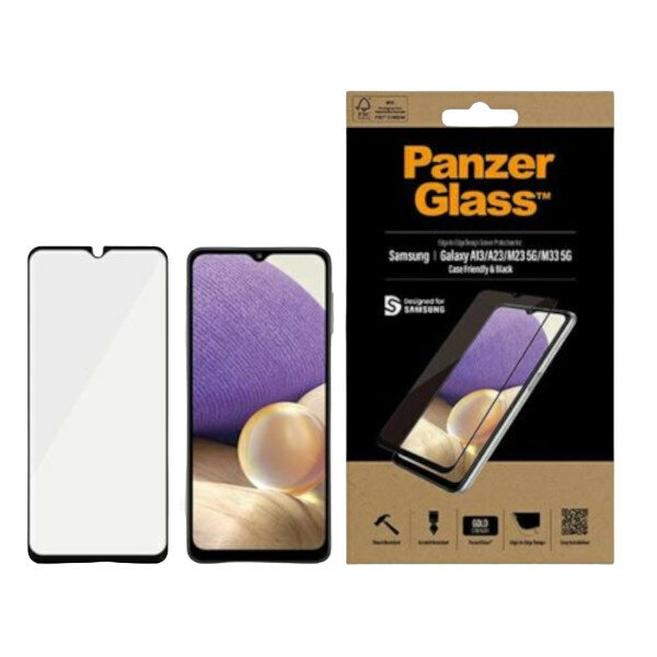 Szkło hartowane PanzerGlass E2E Regular Samsung A12/A23/ M23 56/M33 5G czarne szkło frontem i opakowanie