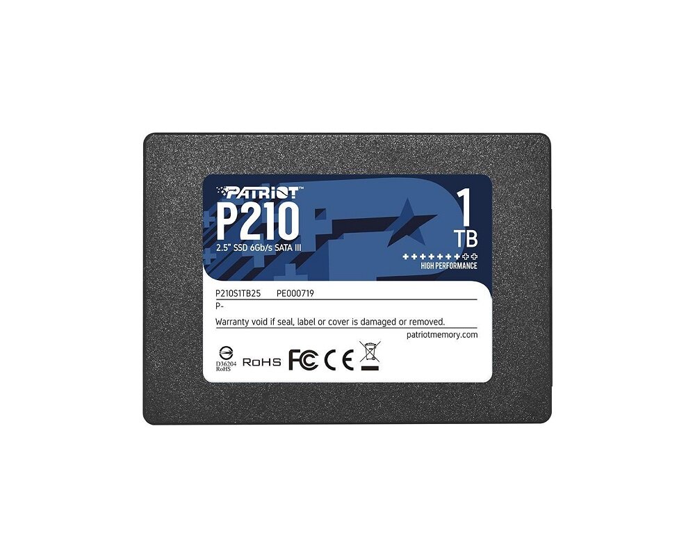 Dysk SSD Patriot P210 widok na dysk od frontu