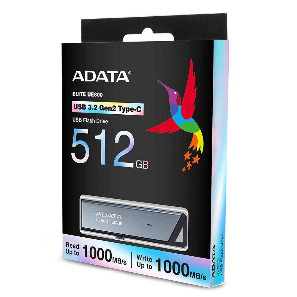 Pendrive Adata Elite UE800 512GB USB 3.2 Typ-C opakowanie pod skosem