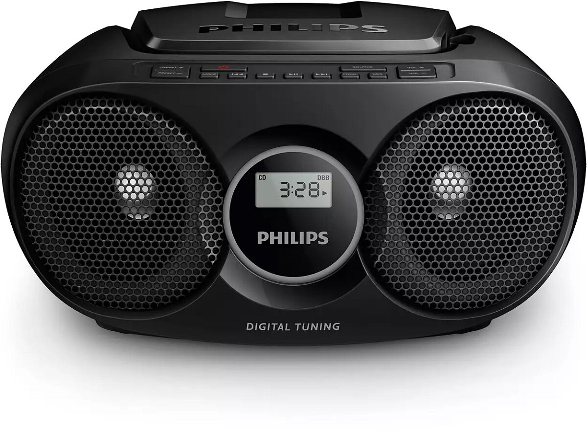 Radioodtwarzacz Boombox Philips AZ215B CD od frontu z bliska