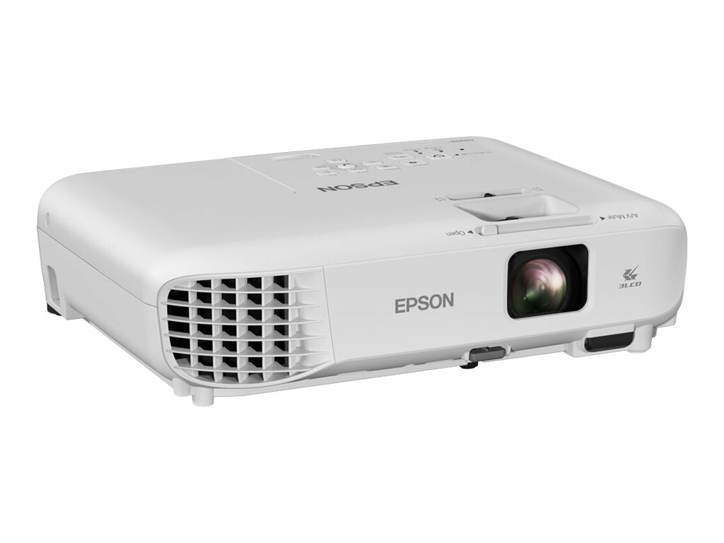 Projektor Epson EB-W06 WXGA widok od przodu pod skosem