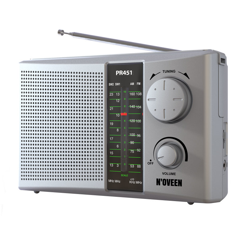 Radio przenośne Noveen R451 front srebrny