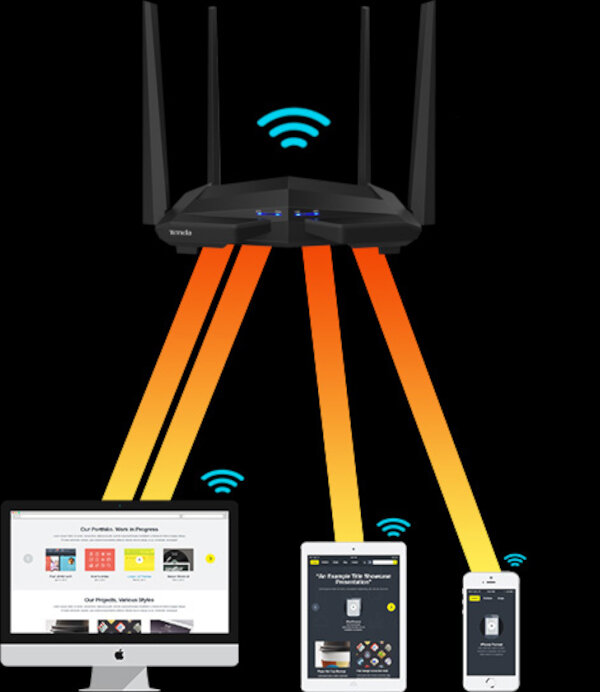 Router Tenda AC10 1167 Mb/s połączone urządzenia