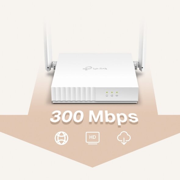 Bezprzewodowy router TP-Link TL-WR820N V1 300 Mb/s frontem i widok z góry