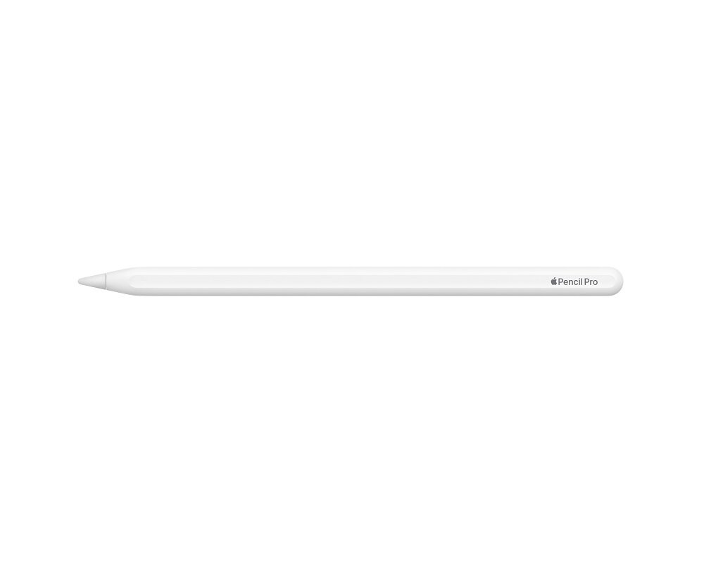 Rysik Apple Pencil Pro biały od frontu w pozycji poziomej