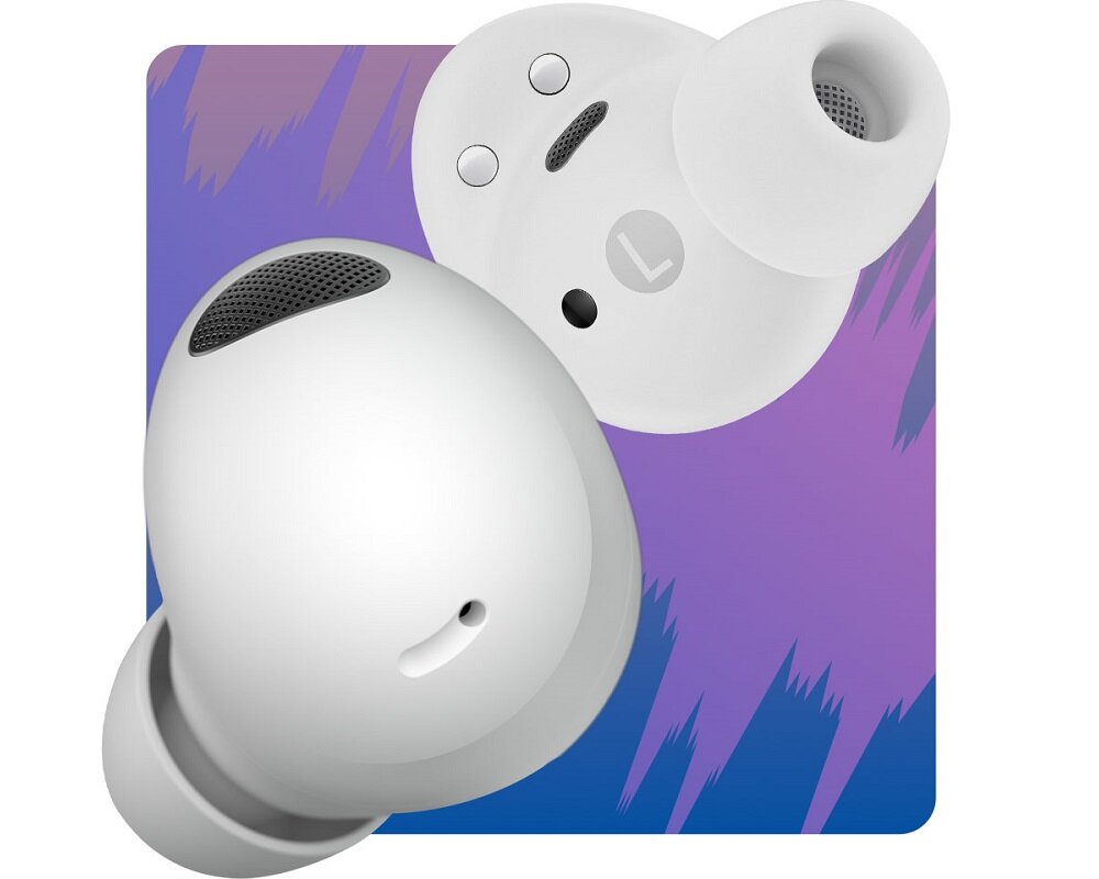 Słuchawki Samsung Galaxy Buds2 Pro SM-R510NZWAEUE widok na dwie słuchawki pod skosem