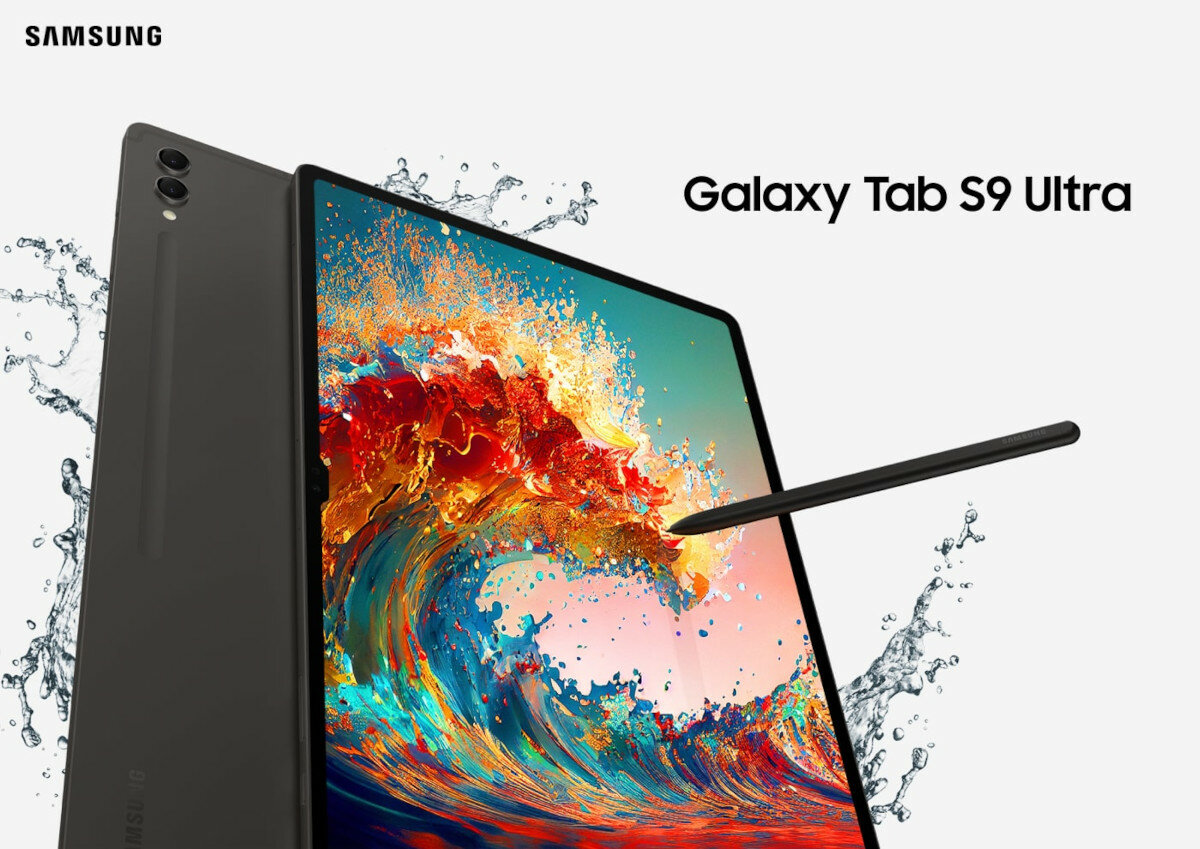 Tablet Samsung Galaxy Tab S9 Ultra grafika przedstawiająca tworzenie rysunku na tablecie za pomocą rysika