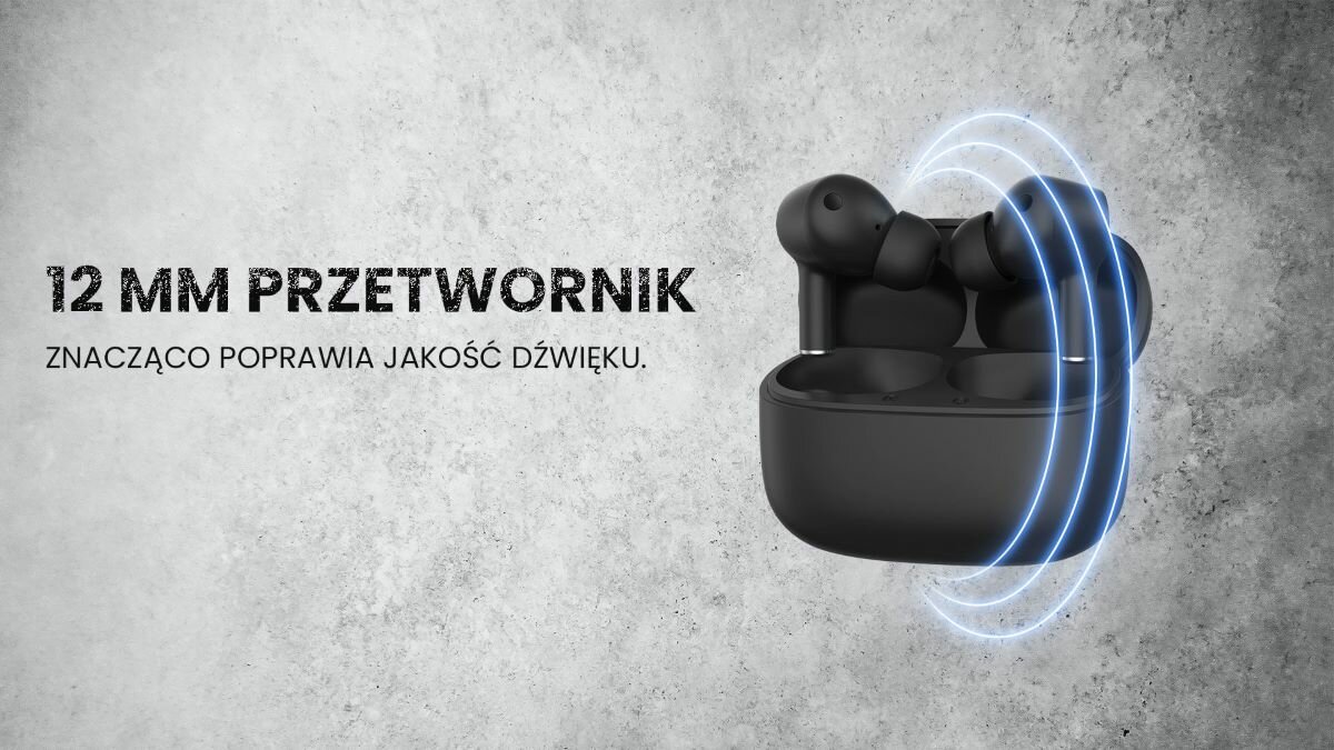 Słuchawki SAVIO TWS ANC-102 z opakowaniem, przepływ fal bluetooth