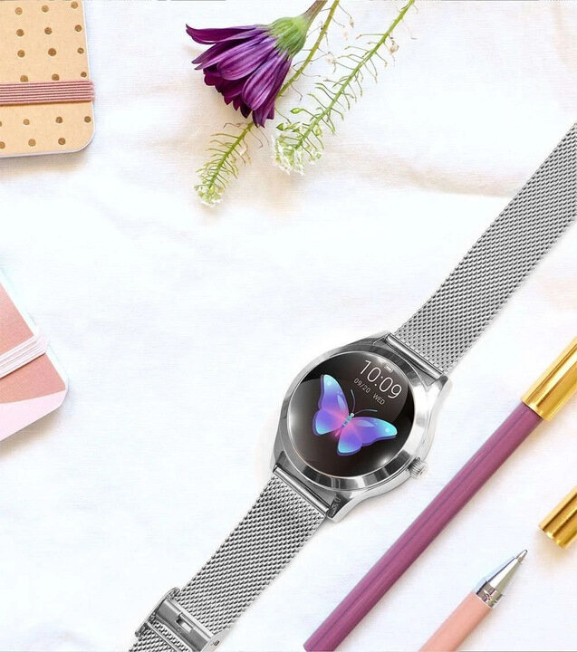 Smartwatch Oromed ORO-SMART LADY SILVER z motylkiem na tarczy