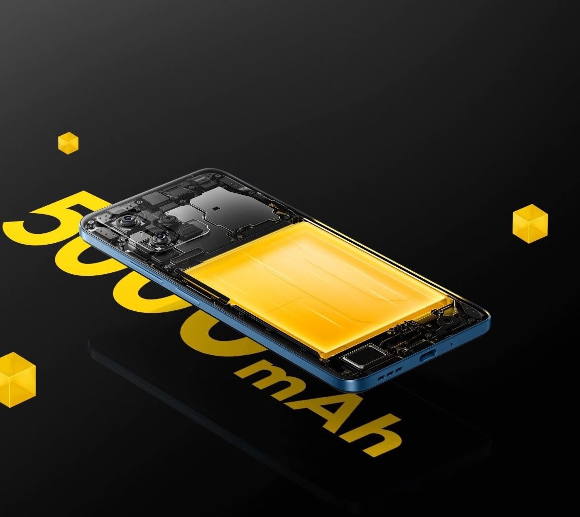 Smartfon xiaomi poco x5 5g 8 256gb zielony widok na baterię smartfonu