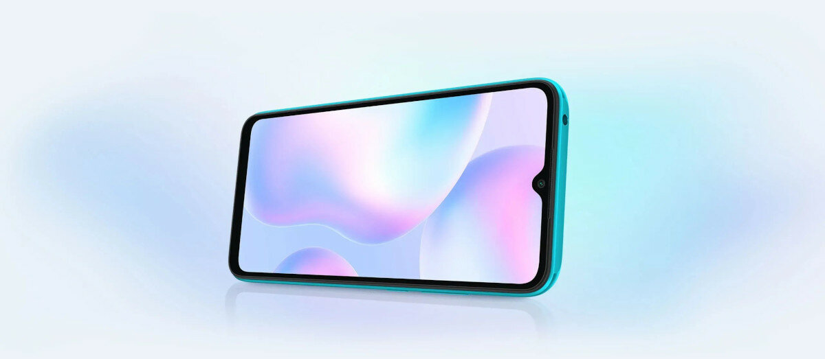 Smartfon Xiaomi Redmi 9A 32GB lodowaty błękitny pokazany wyświetlacz