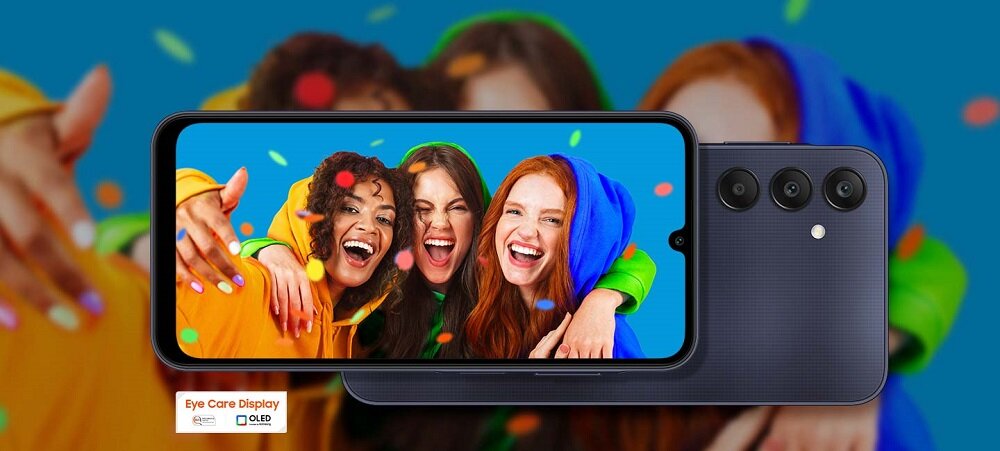 Smartfon Samsung Galaxy A25 5G grafika przedstawia smartfon od frontu